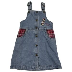 Vintage Disney Mickey & Minnie Friends Denim Girls Jumper Sz 6